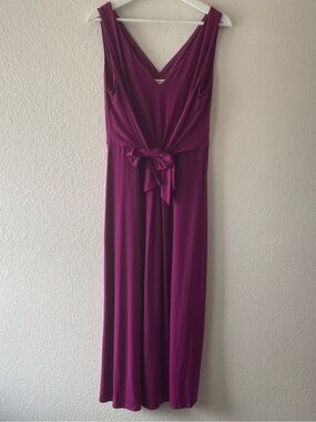 Coldwater Creek Deep Magenta Knot-Front Maxi Dress